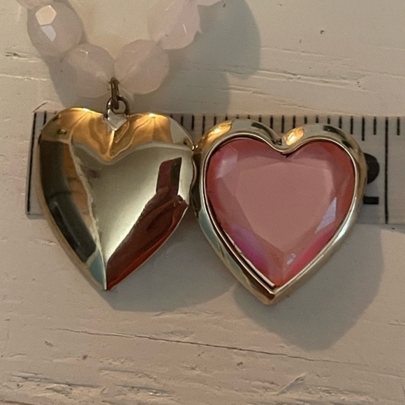 16” Cat & Jack necklace & 1” double sided bezel set pink enamel heart pendant - Picture 14 of 14